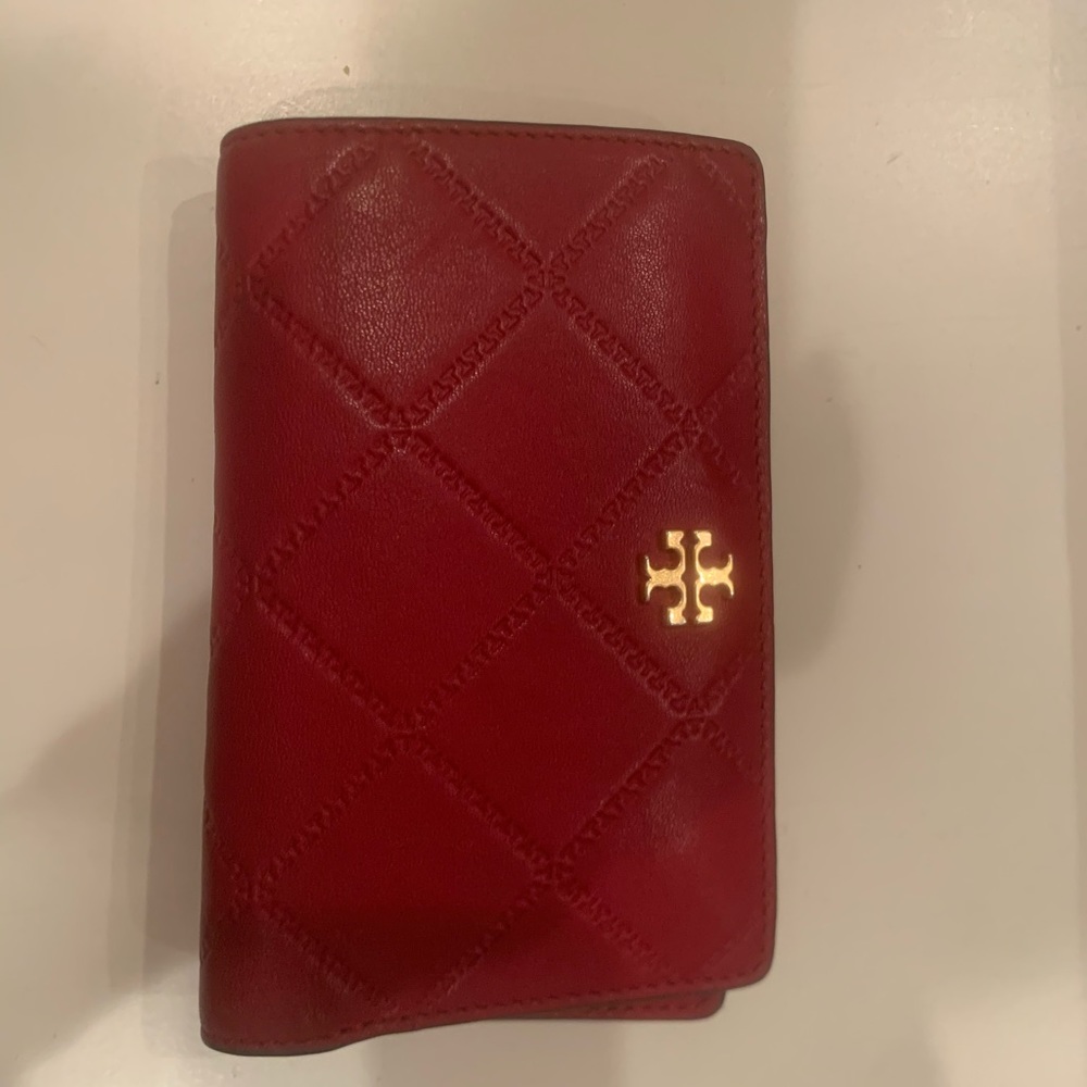 Tory Burch Red quilted snapclose wallet